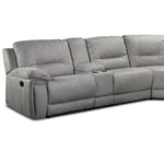 Pasadena 6-Piece Reclining Sectional with Right-Facing Chaise - Light Grey
