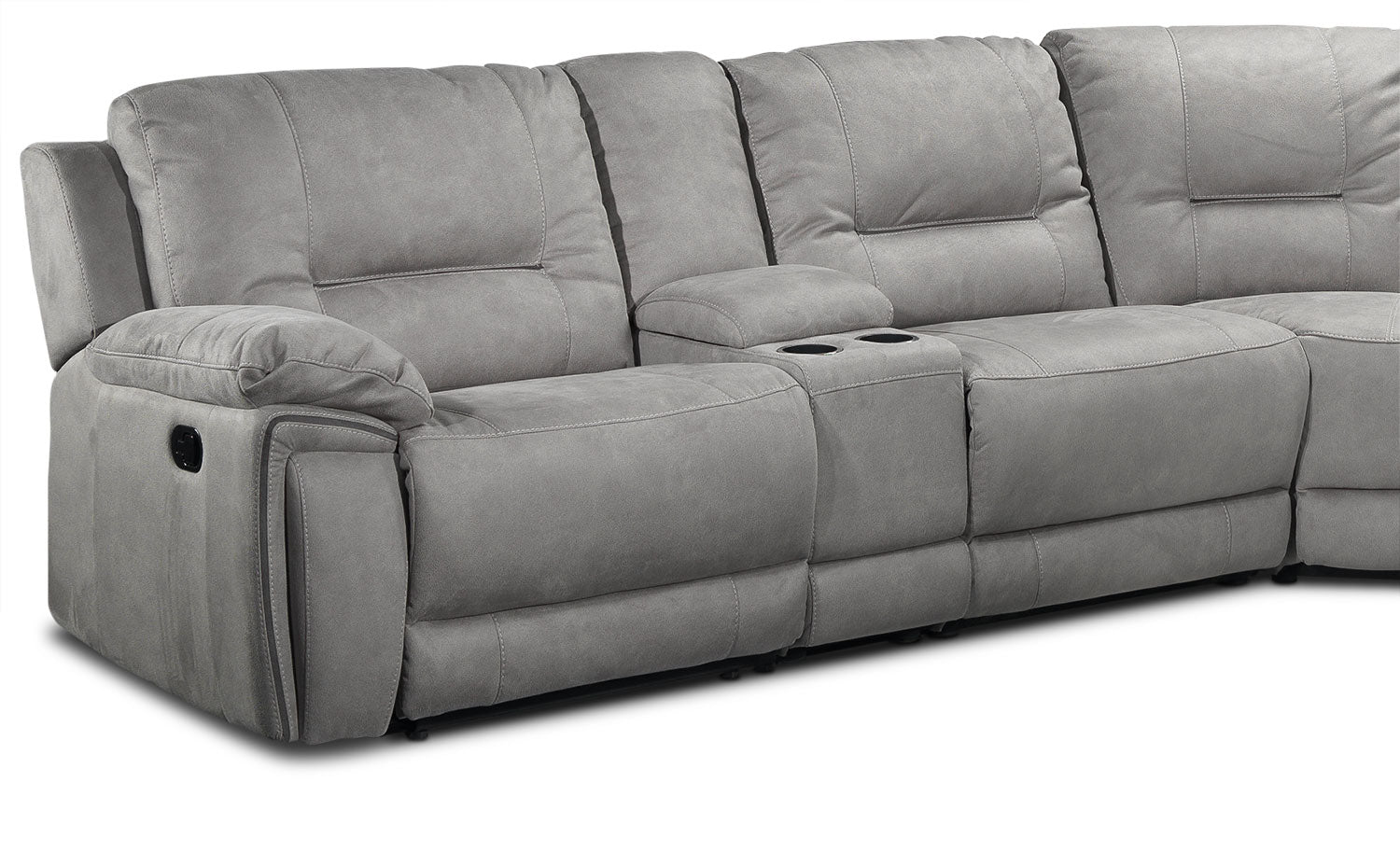 Pasadena 6-Piece Reclining Sectional with Right-Facing Chaise - Light Grey