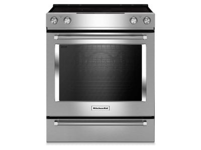 KitchenAid Stainless Steel Slide-In Electric Convection Range (6.4 Cu. Ft.) - YKSEG700ESS