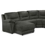 Pasadena 6-Piece Reclining Sectional with Left-Facing Chaise - Dark Grey