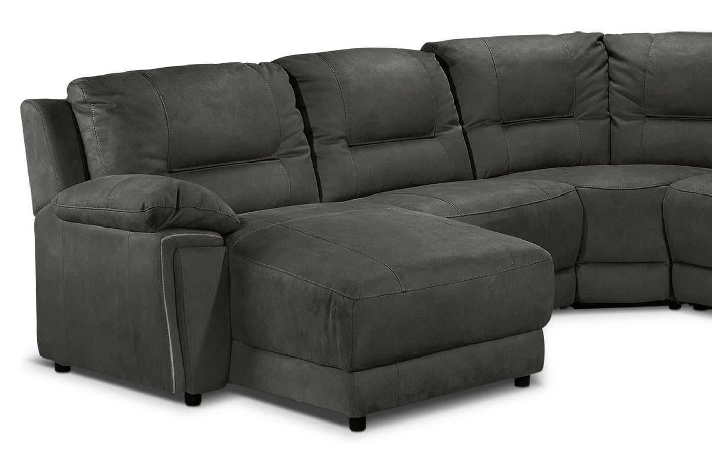 Pasadena 6-Piece Reclining Sectional with Left-Facing Chaise - Dark Grey