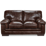 Stampede Leather Loveseat - Coffee
