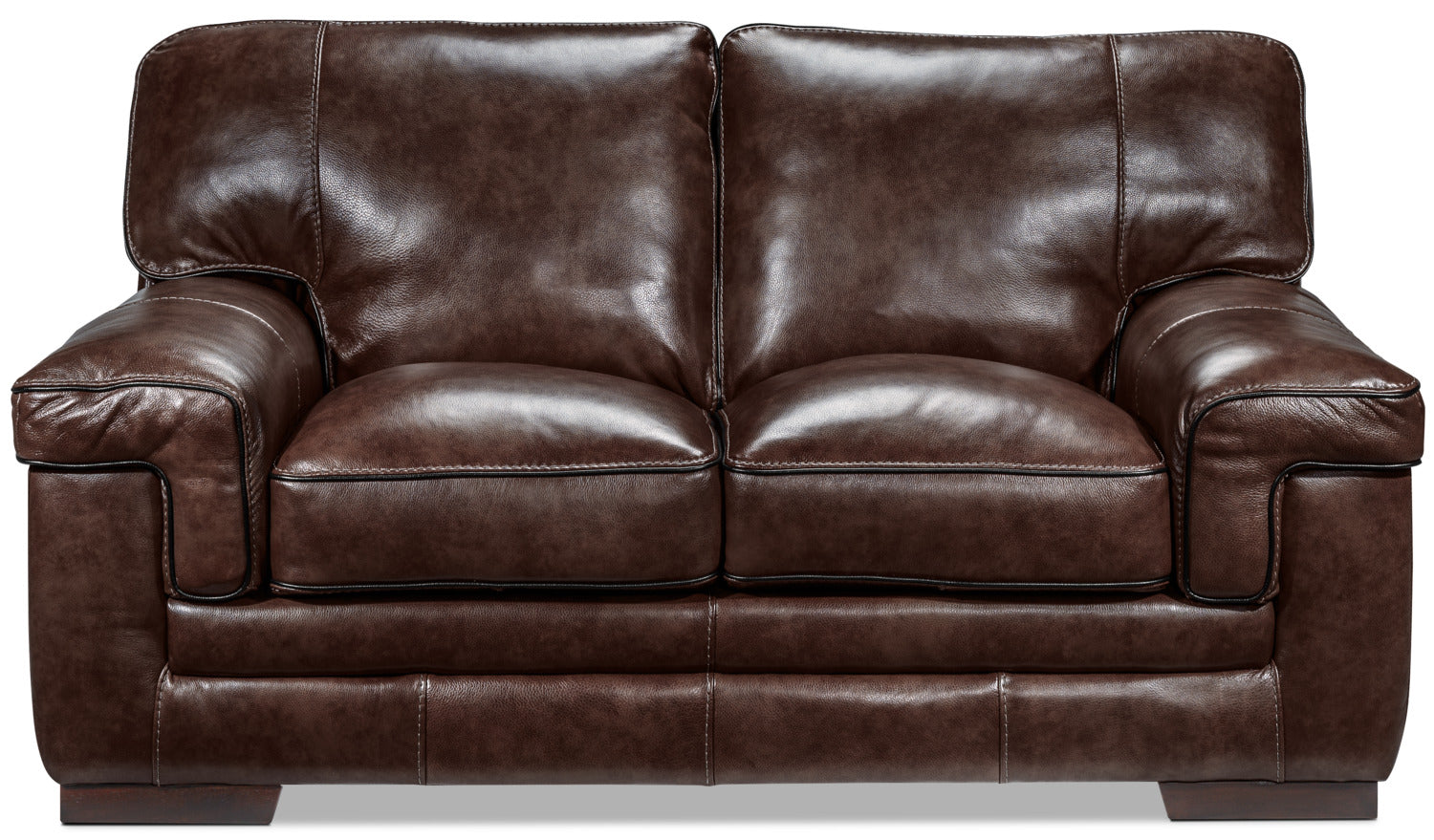 Stampede Leather Loveseat - Coffee