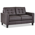 Kylie Leather Sofa and Loveseat Set - Coffee
