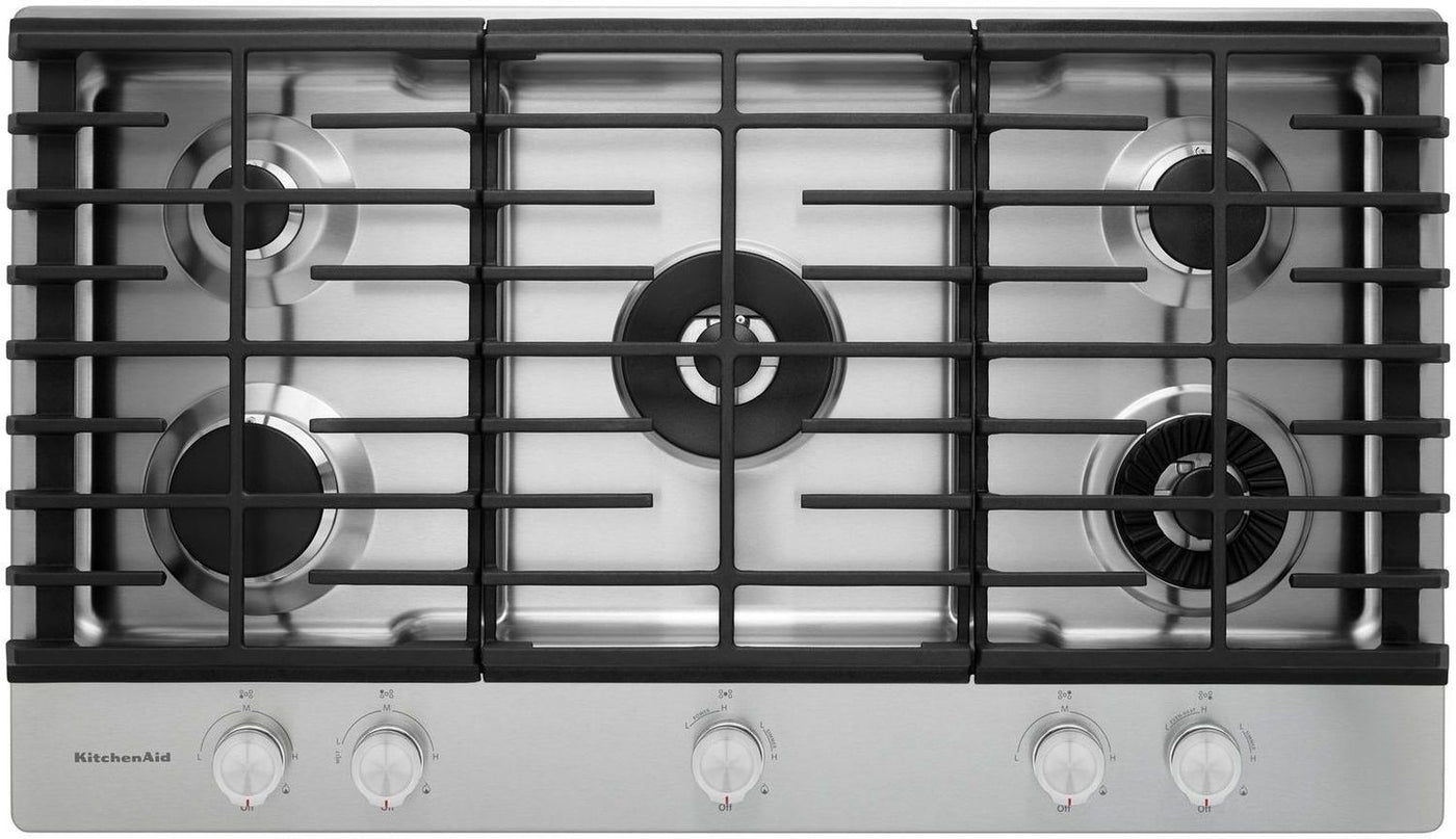 KitchenAid Stainless Steel 36" Gas Cooktop - KCGS956ESS