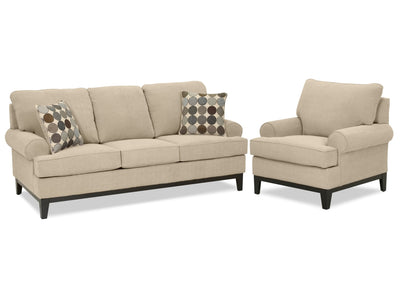 Crizia Sofa and Chair Set - Mocha
