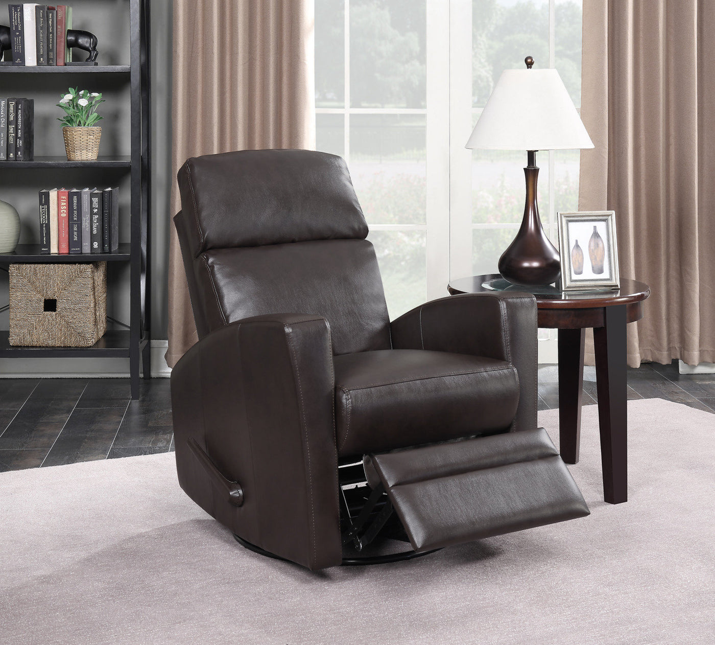 Nina Swivel Glider Recliner - Dark Brown