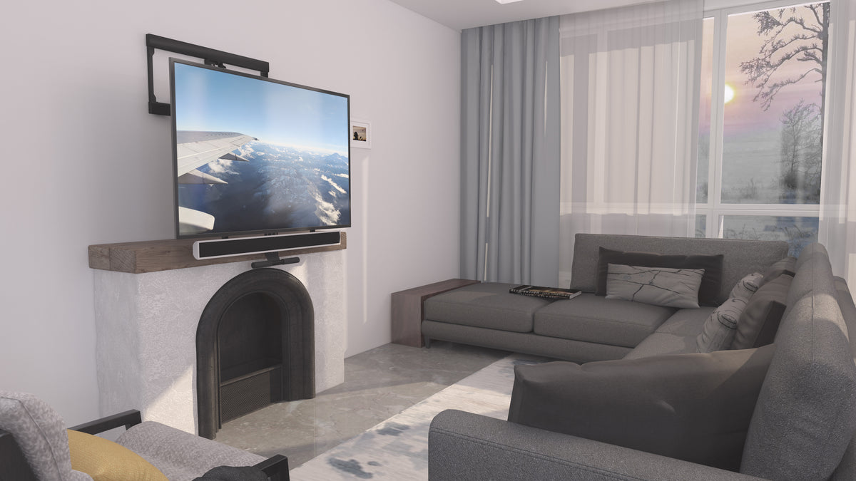 Above Fireplace Pull-Down TV Wall Mount for 42" to 65" TVs - FM100