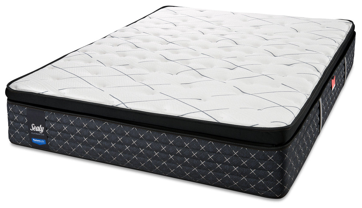 Sealy Pathos Plush Queen Mattress and Low-Profile Boxspring Set