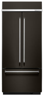 KitchenAid 36.25" 20.8 Cu. Ft. Black Stainless Steel French Door Refrigerator - KBFN506EBS