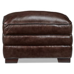 Stampede Leather Ottoman - Coffee