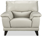 Braylon Leather Chair - Silver Grey