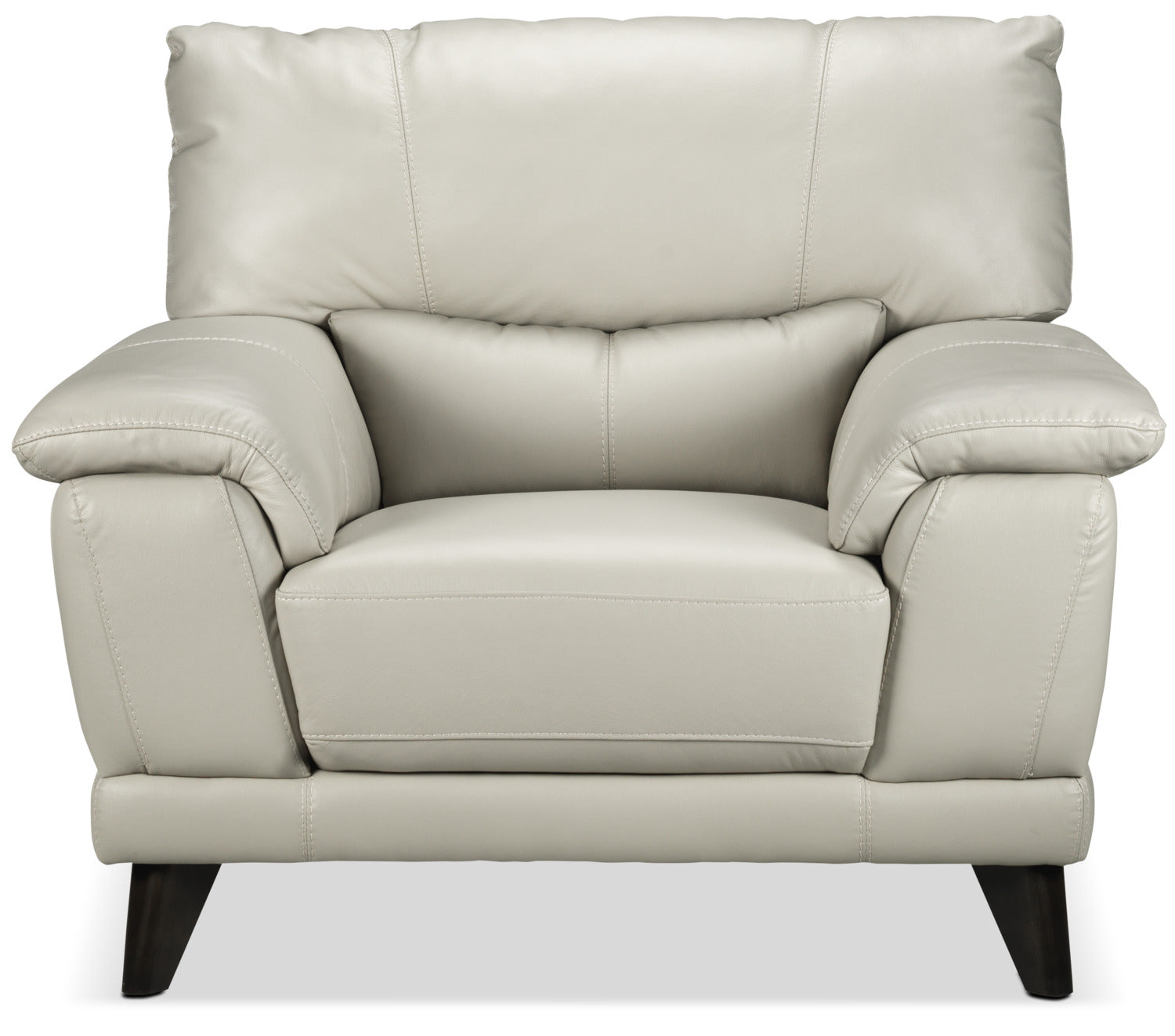 Braylon Leather Chair - Silver Grey