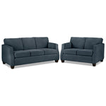 Agnes Sofa and Loveseat Set - Blue