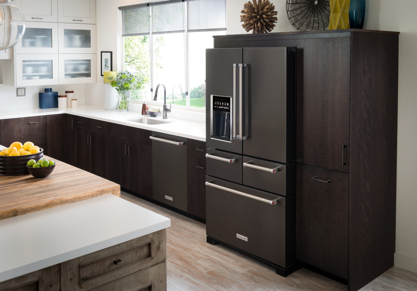 KitchenAid Black Stainless Steel French Door Refrigerator (25.8 Cu. Ft.) - KRMF706EBS