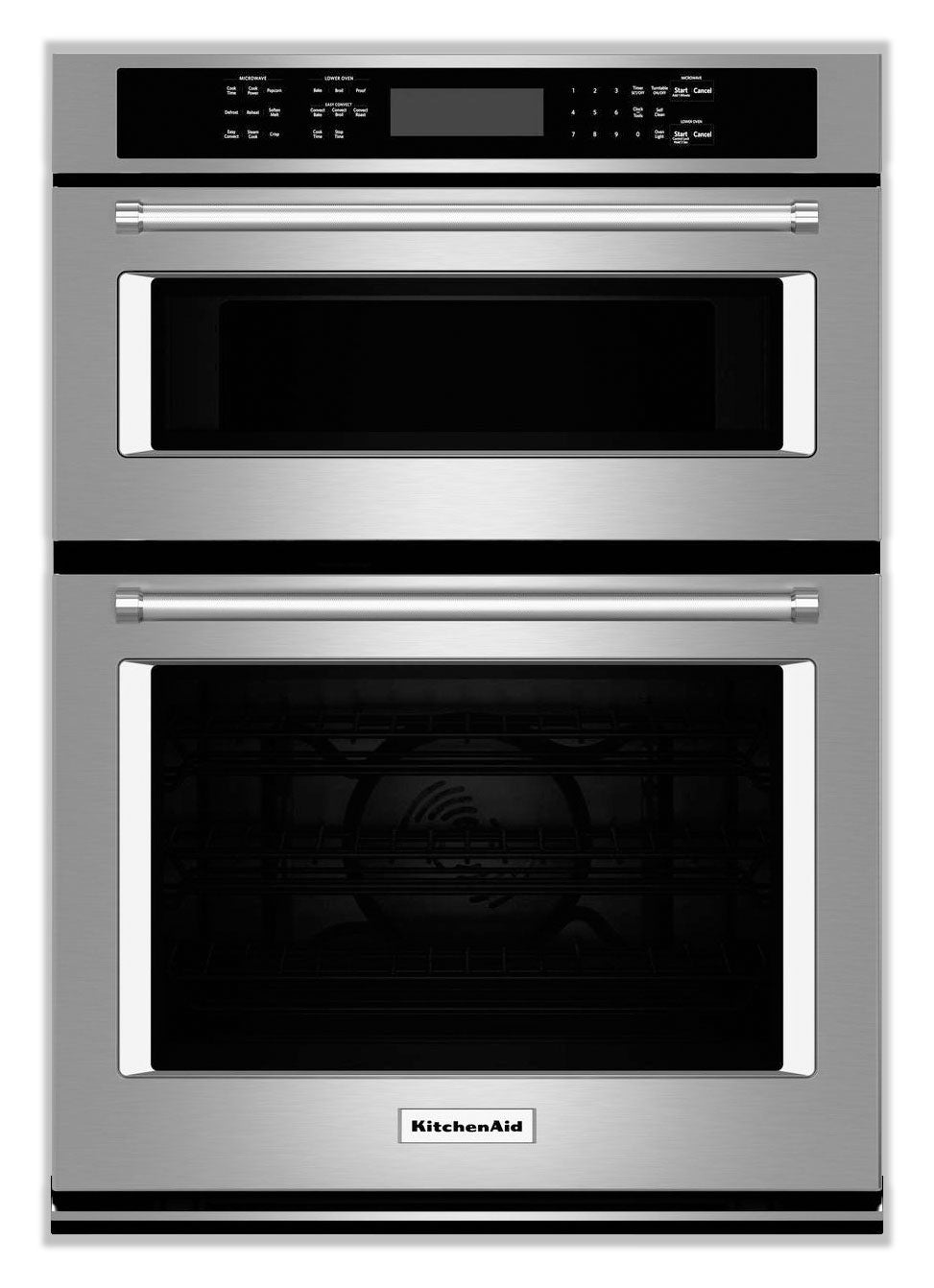KitchenAid Stainless Steel Wall Oven (4.3 Cu. Ft.) w/ Microwave (1.4 Cu. Ft.) - KOCE507ESS
