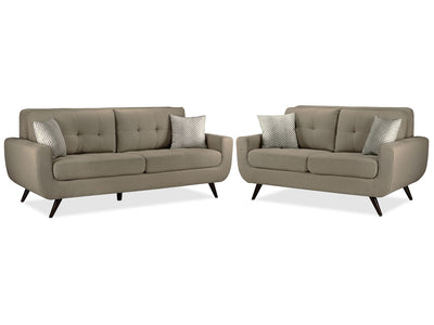 Julian Sofa and Loveseat Set - Grey