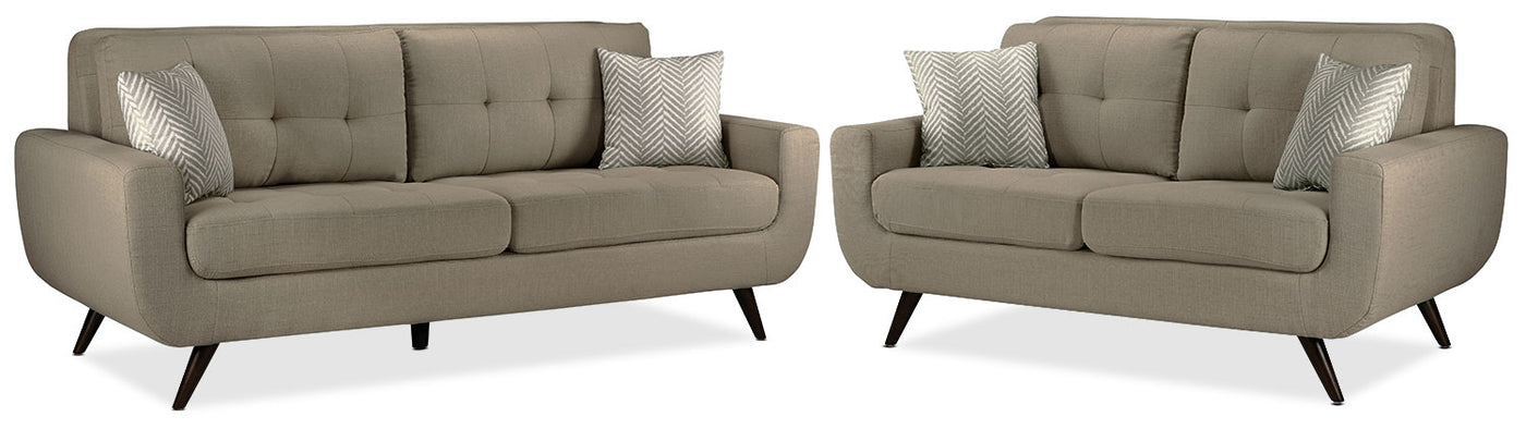 Julian Sofa and Loveseat Set - Grey