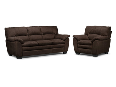 Kelleher Sofa and Chair Set - Walnut