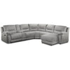 Pasadena 6-Piece Reclining Sectional with Right-Facing Chaise - Light Grey