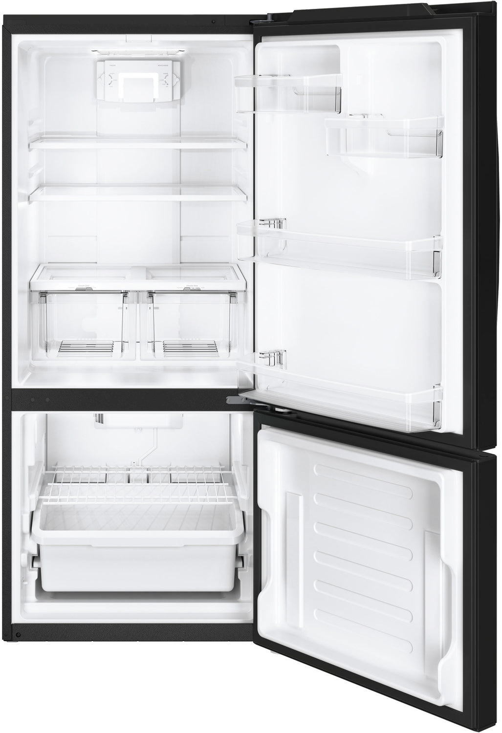 GE Black BOTTOM-FREEZER REFRIGERATOR (20.9 CU. FT.) - GBE21AGKBB