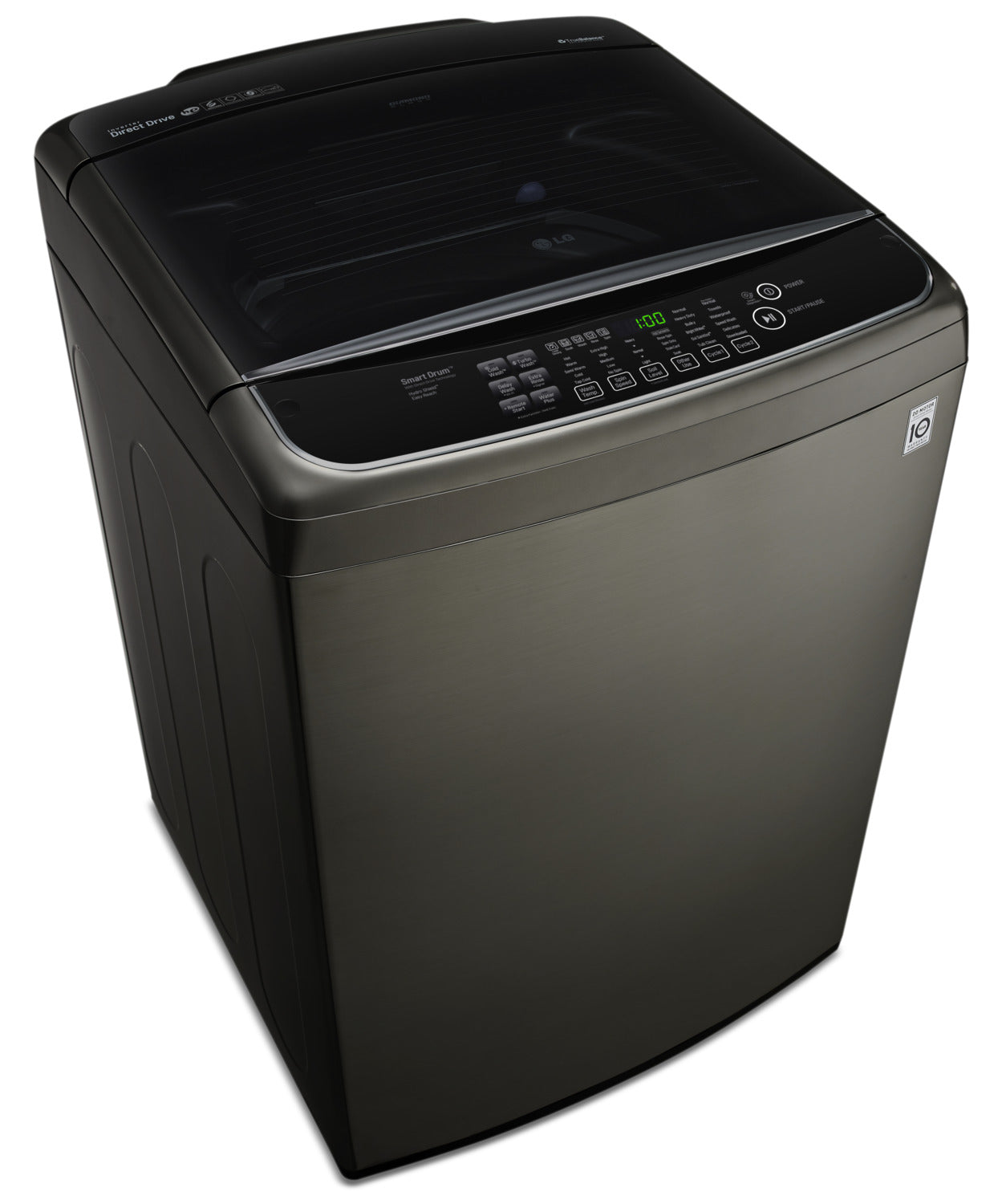 LG Appliances Black Stainless Steel Top-Load Washer (5.8 Cu. Ft. IEC) - WT1901CK