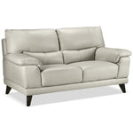 Braylon Leather Sofa and Loveseat Set - Silver Grey