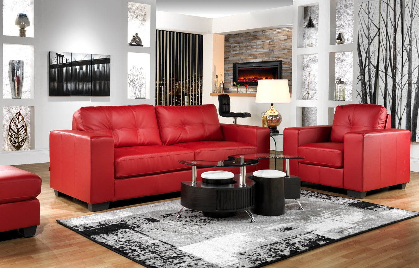 Serpentine 51.5" Coffee Table with Two Ottomans - Espresso