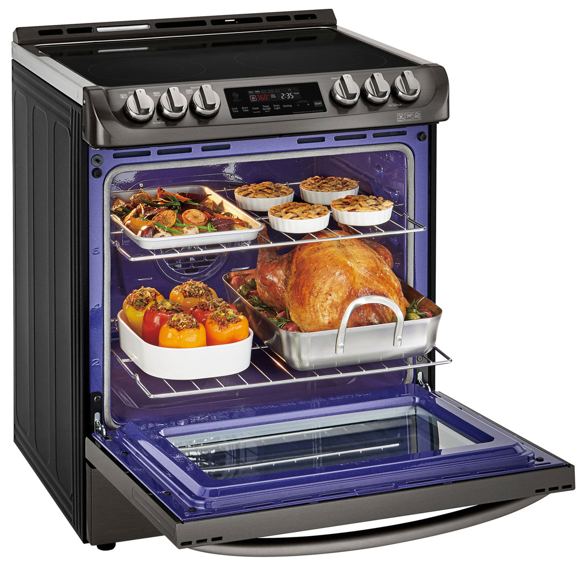 LG Appliances Black Stainless Steel Slide-In Electric Range (6.3 Cu. Ft.) - LSE4611BD