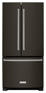 KitchenAid 33" 22.1 Cu. Ft. Black Stainless Steel French Door Refrigerator - KRFF302EBS