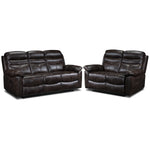 Devon Reclining Sofa and Reclining Loveseat Set - Brown