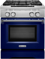 KitchenAid Cobalt Blue Slide-In Dual Fuel True Convection Range (4.1 Cu. Ft.) - KDRS407VBU