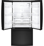 GE 32.75" 18.6 Cu. Ft. Black Counter-Depth French Door Refrigerator - GWE19JGLBB