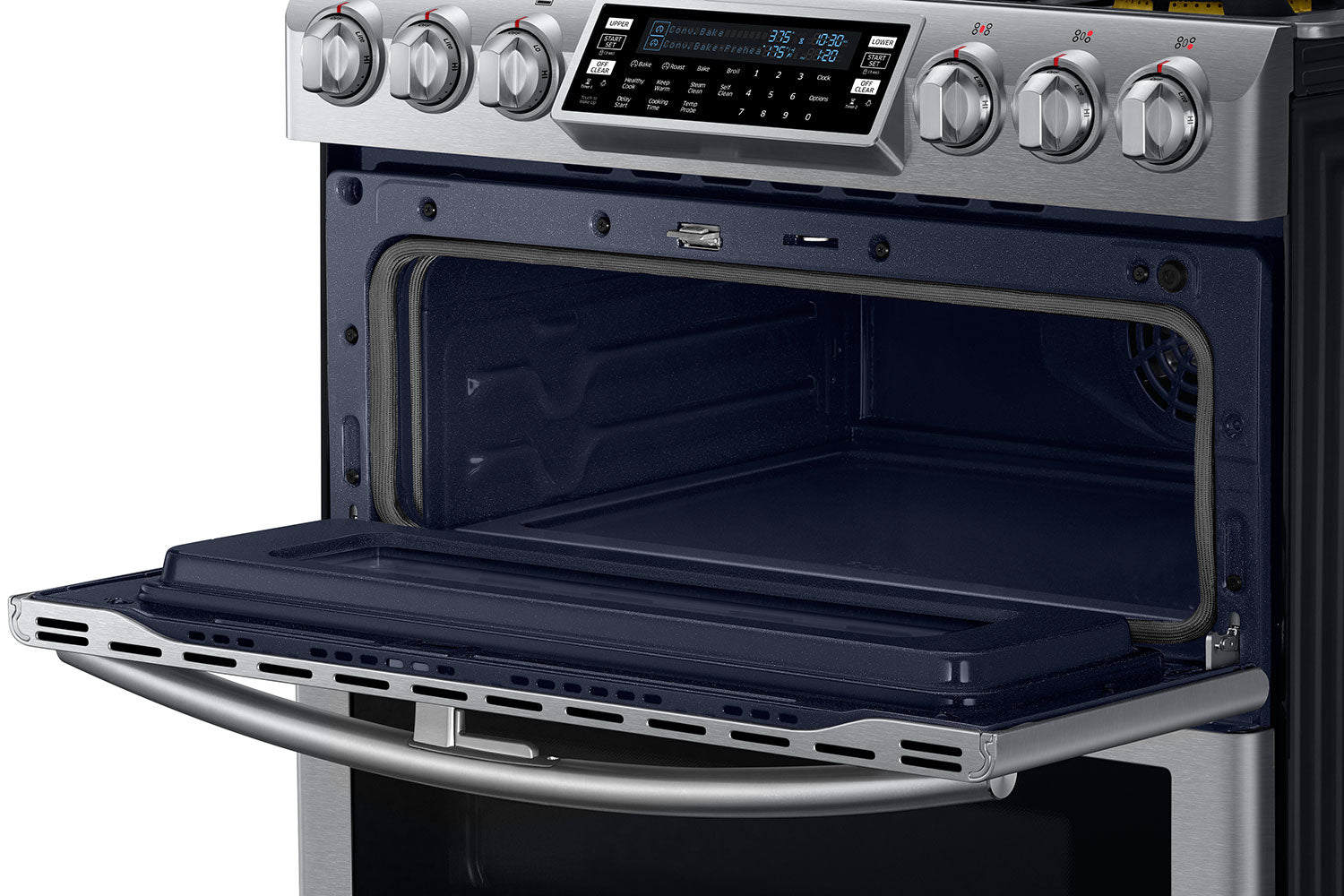 Samsung Stainless Steel Slide-In Dual Fuel Convection Range (5.8 Cu. Ft.) - NY58J9850WS/AC