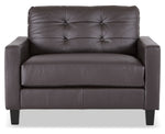Kylie Leather Chair and a Half - Coffee