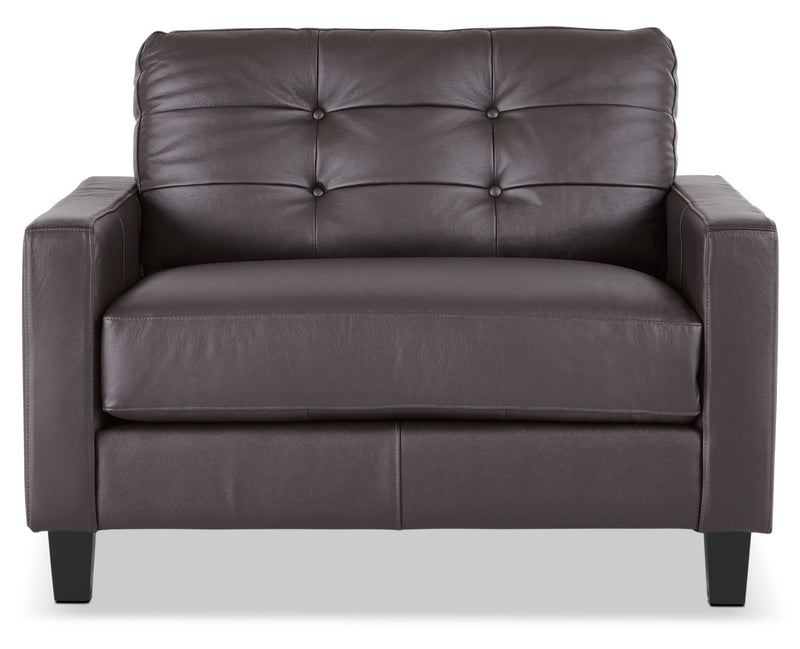 Kylie Leather Chair and a Half Coffee Leon's