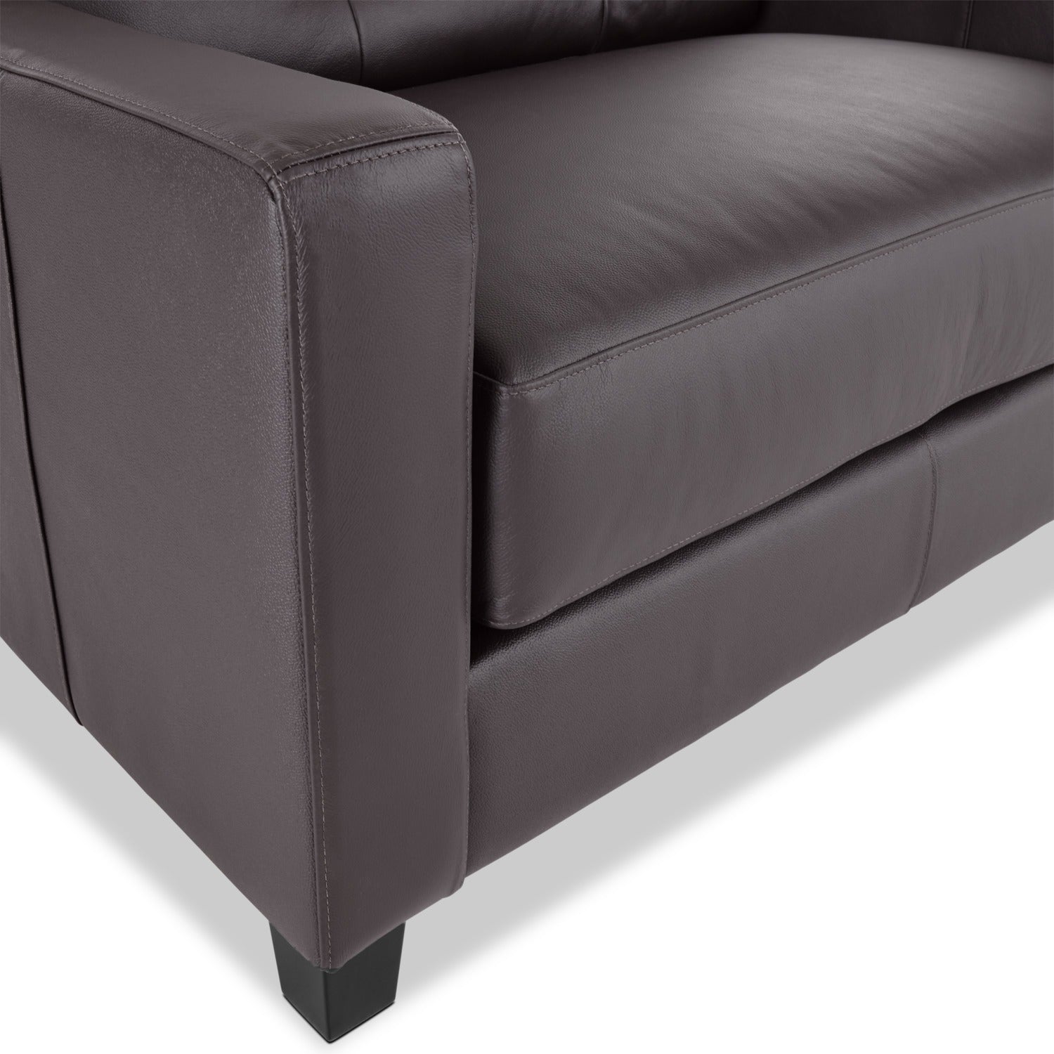 Kylie Leather Loveseat - Coffee