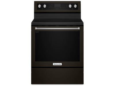 KitchenAid Black Stainless Steel Freestanding Electric Convection Range (6.4 Cu. Ft.) - YKFEG500EBS