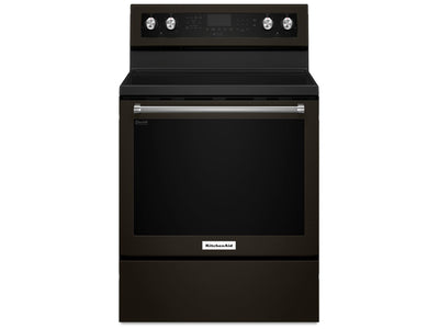 KitchenAid Black Stainless Steel Freestanding Electric Convection Range (6.4 Cu. Ft.) - YKFEG500EBS