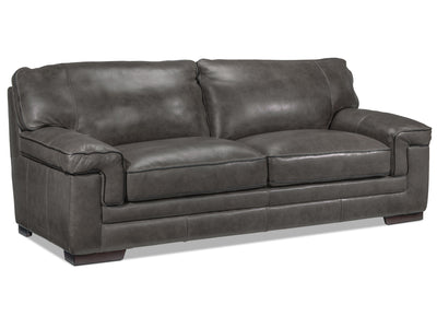 Stampede Leather Sofa - Charcoal