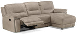 Pasadena 3-Piece Reclining Sofa with Right-Facing Chaise - Light Grey