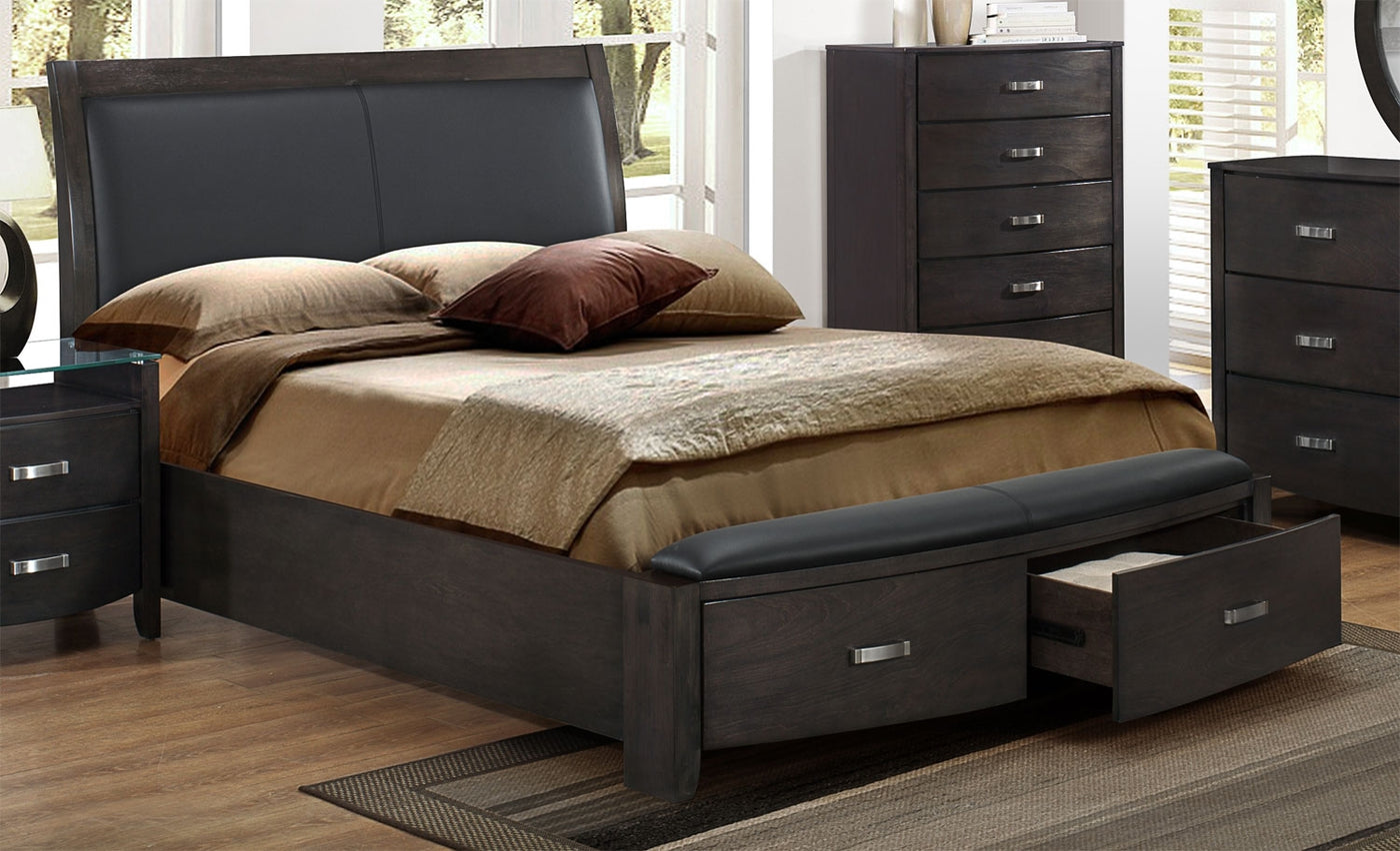 Cinema 6-Piece King Storage Bedroom Package - Charcoal