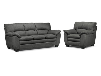 Kelleher Sofa and Chair Set - Charcoal