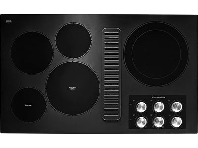 KitchenAid Black 36" Electric Downdraft Cooktop - KCED606GBL