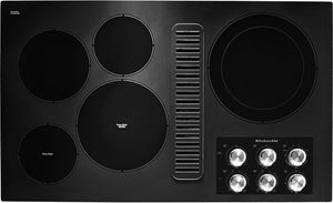KitchenAid Black 36" Electric Downdraft Cooktop - KCED606GBL