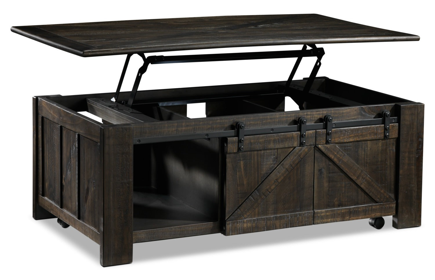 Gable 50" Lift-Top Coffee Table - Weathered Charcoal