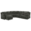 Pasadena 6-Piece Reclining Sectional with Left-Facing Chaise - Dark Grey