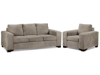 Fava Sofa and Chair Set - Pewter