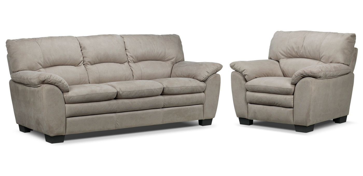 Kelleher Sofa and Chair Set - Silver Grey