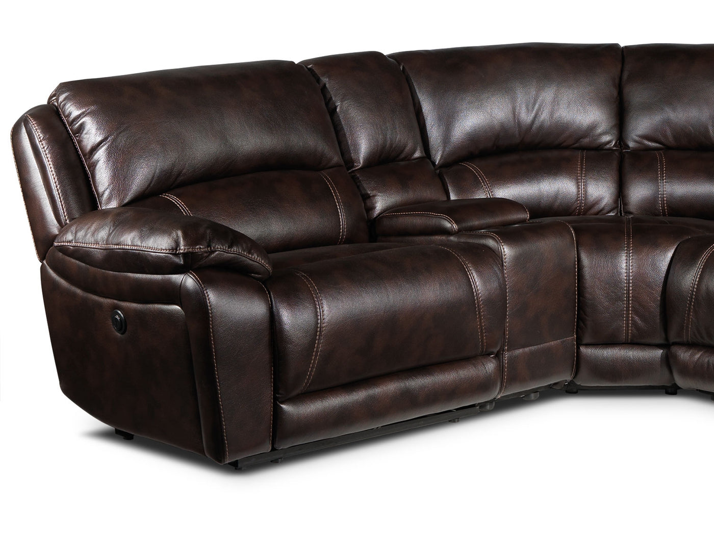 Santorini 5-Piece Power Reclining Sectional - Walnut